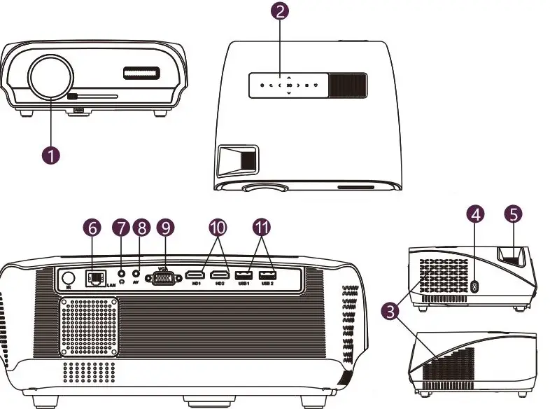 Caiwei-B0CGZ4M4JC-Smart-LED-4K-Projector-Daylight-HDR-WiFi-Bluetooth-fig-1