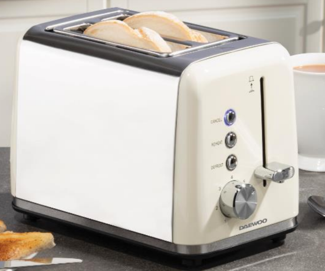 DAEWOO SDA1582 Stainless Steel 2 Slice Toaster