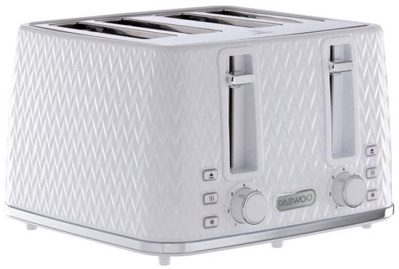 DAEWOO SDA1864 Argyle Collection Toaster 4 Slice With Defrost Reheat And Browning Control