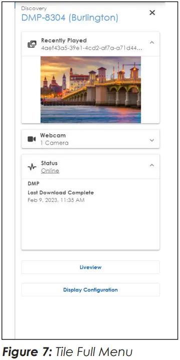 DAKTRONICS DD5102252 Venus Control Suite Monitoring App - Tile Full Menu