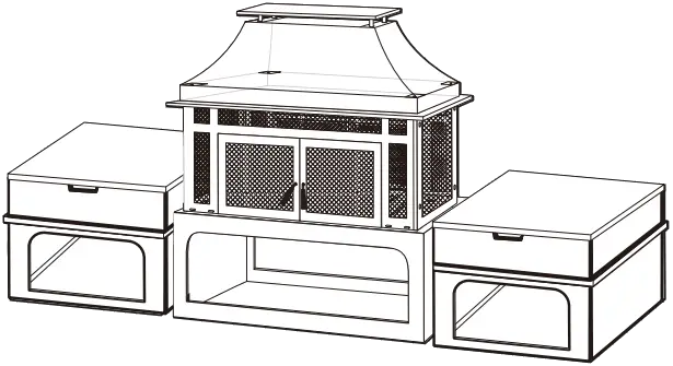 DEKO LIVING COB10504 Fireplace with Side Table A0