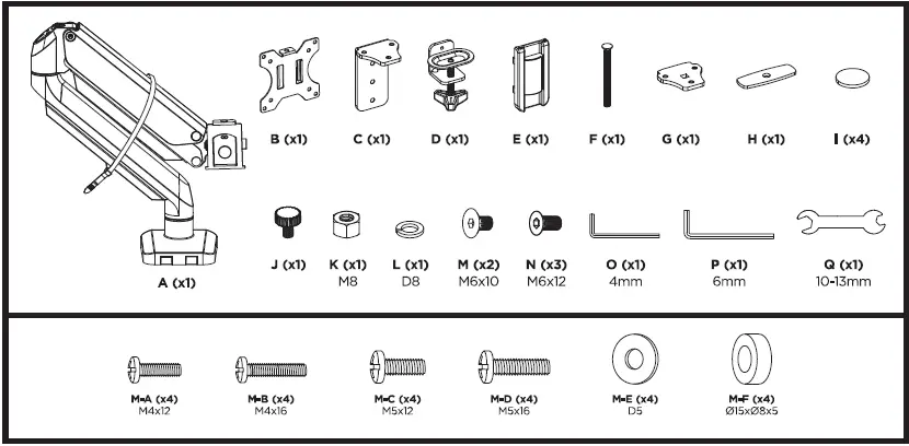 DELTACO ARM-0350 Premium Monitor Arm 2