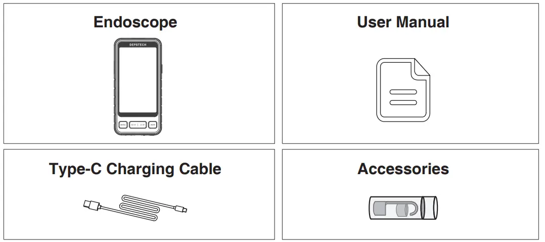 DEPSTECH DS530 Triple Lens Endoscope Inspection Camera - Packing List