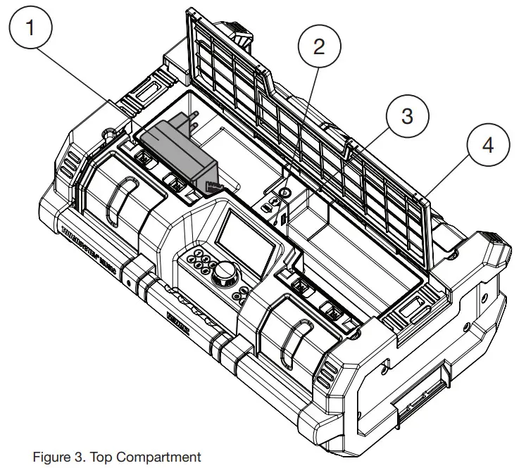 DEWALT DWST08810 ToughSystem Radio and Battery Charger - Top Compartment