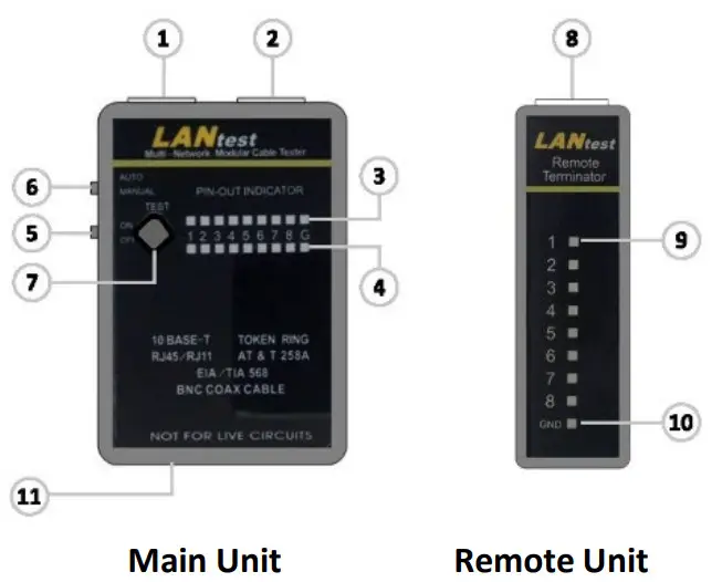 DIGITUS DN-14001-1 Network and Communication Cable Tester - Main Unit