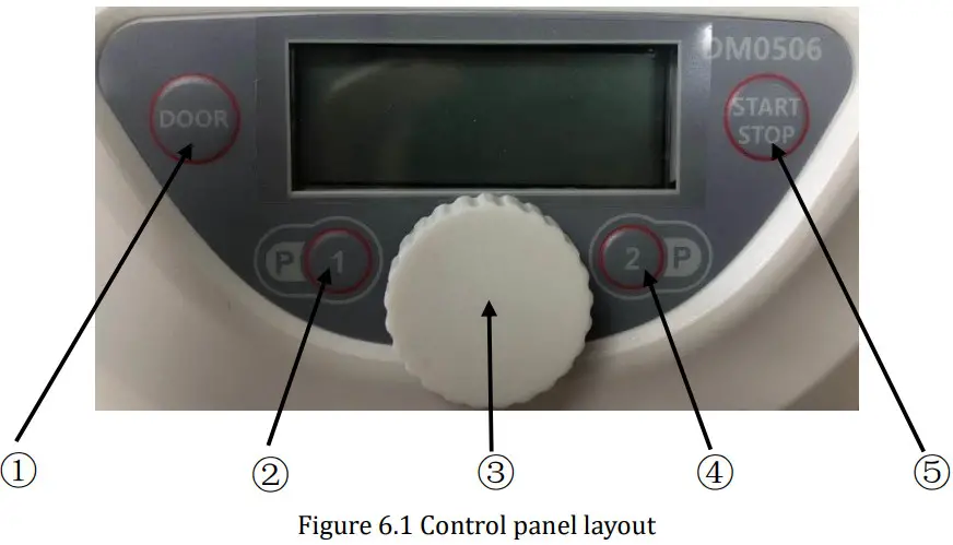 DLAB DM0506 Clinical Centrifuge - Control panel