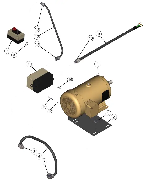 DS20 Walk Behind Saw Downcut EDCO Experience Portal - MOTOR ASSY
