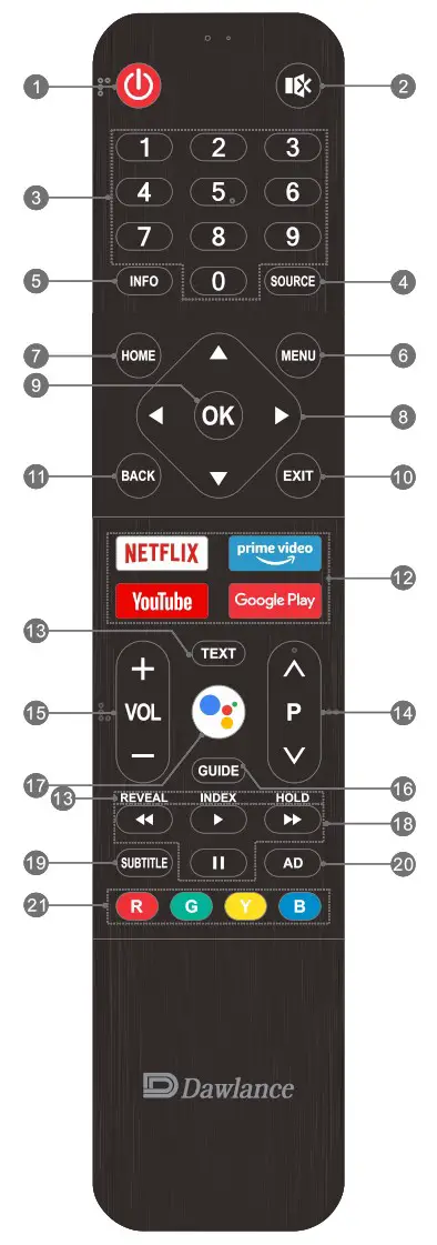 Dawlance 43G3AP UHD 4K TV - REMOTE CONTROL 1