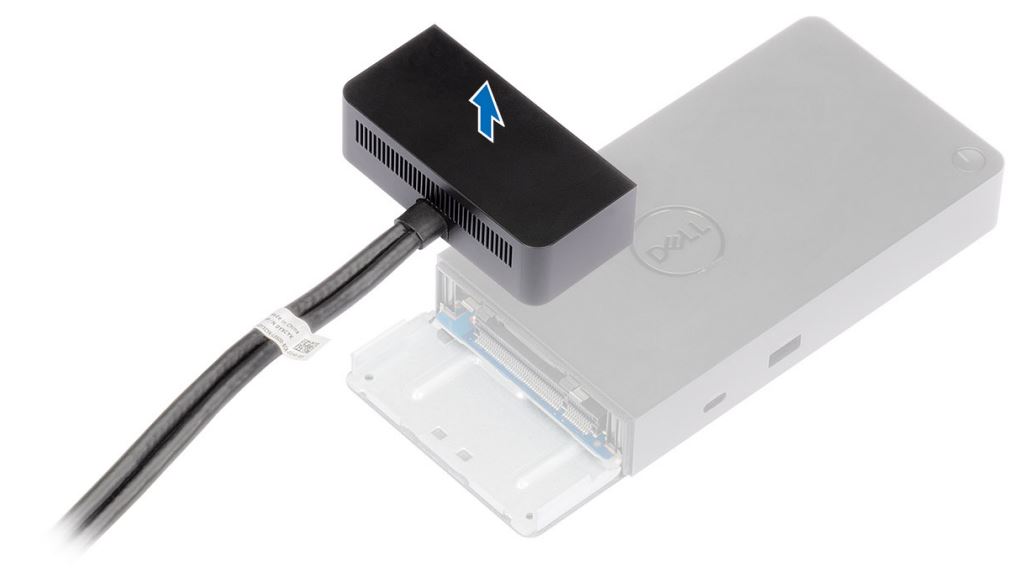 Dell WD19DCS Docking Station Dual Cable User Guide - Lift and remove the USB Type-C cable