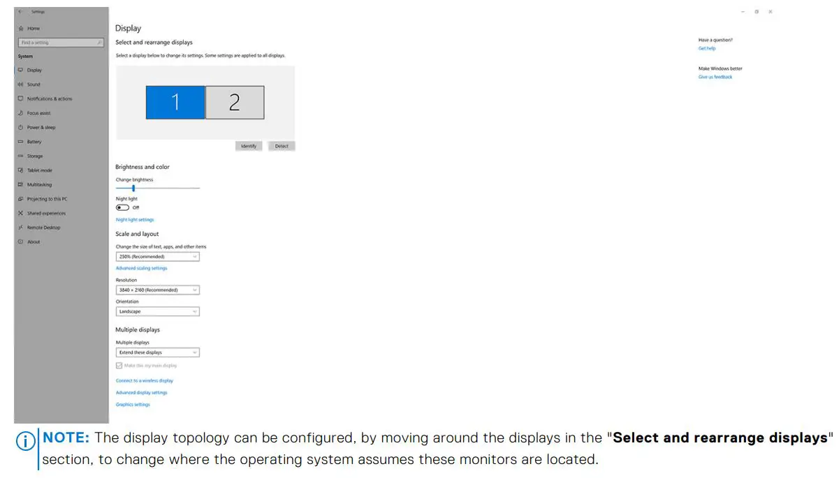 Dell WD19DCS Docking Station Dual Cable User Guide - Under the Multiplay displays section