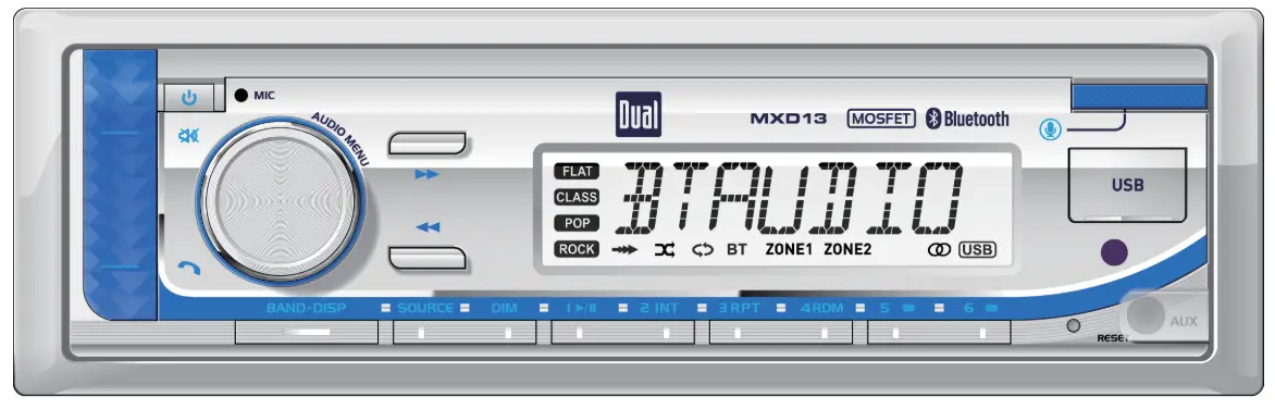 Dual MXD13 AM and FM Receiver with Bluetooth and Fixed Face