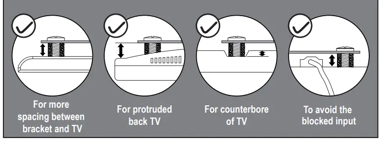 ELIVED YD3018 Long Arm TV Mount - Minimum VESA Pattern - Needs Spacers