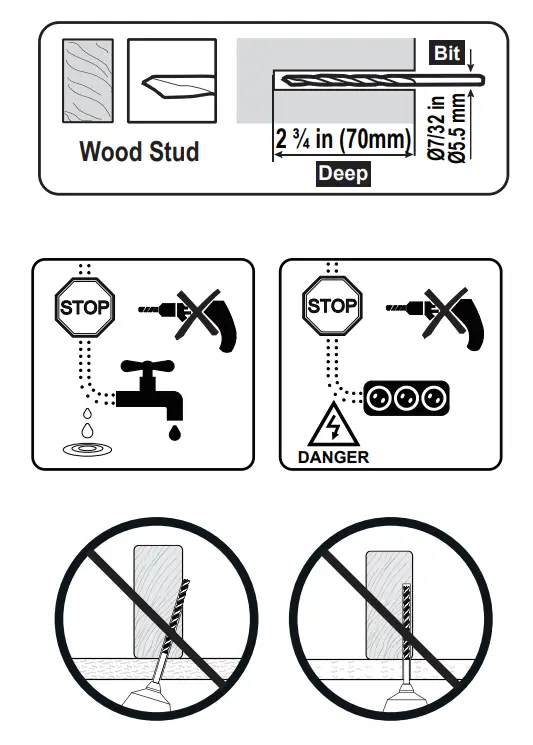 ELIVED YD3018 Long Arm TV Mount - Minimum VESA Pattern - water pipes
