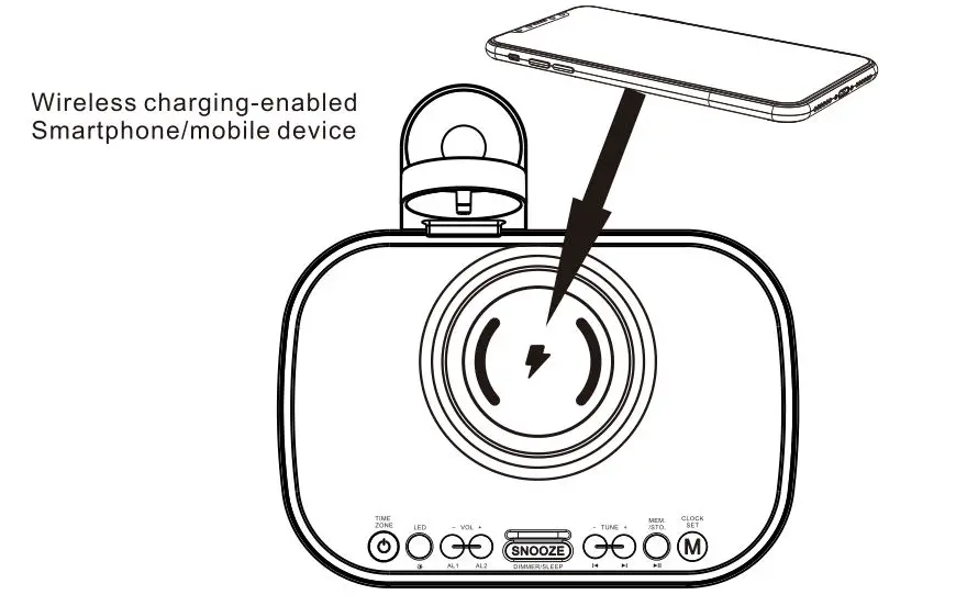 EMERSON CKSW5010 Alarm Clock FM Radio - Ultra Fast Wireless Charging
