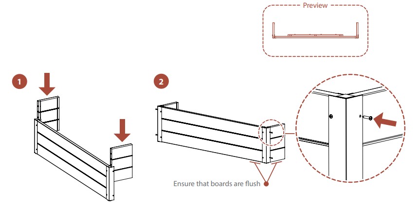 ENCLO EC18006, EC18007 Florence Screen Kit with Planter Box - ASSEMBLING BOARDS