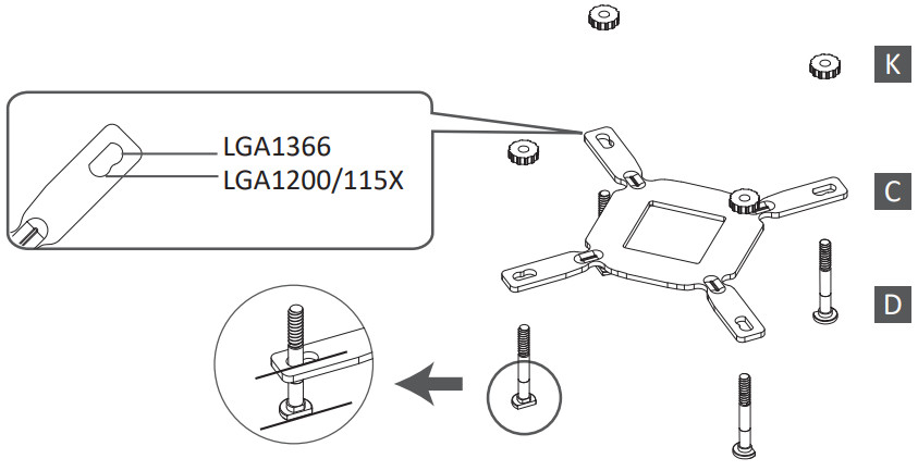 ENERMAX ELC-AQFA360-SQA Addressable RGB AIO Cooler - Intel Installation 2
