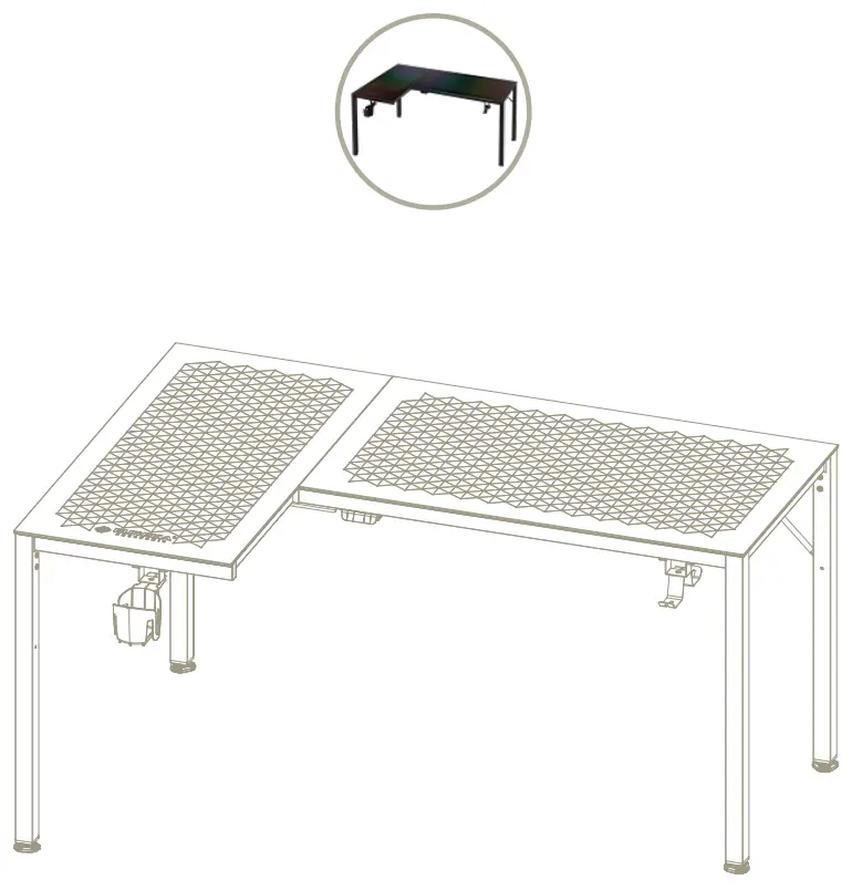 EUREKA ERGONOMIC L60 Music Sensing RGB LED Lights Glass Gaming Desk - PARTS1