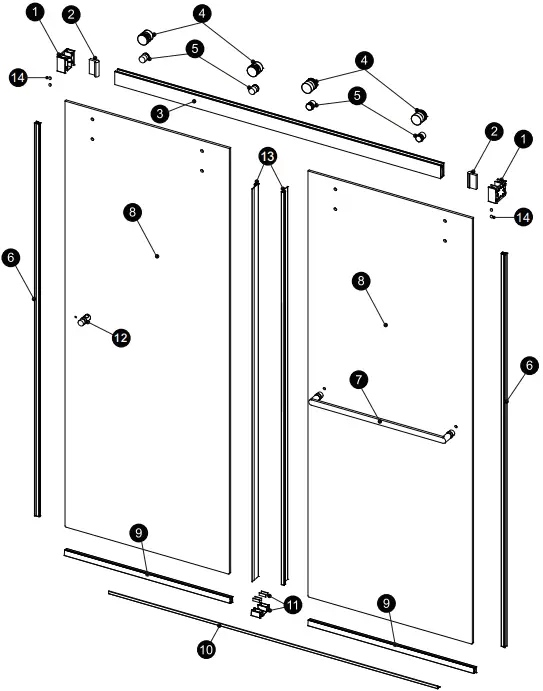 EUROTECH SHOWERS KD60 Vitra 200 Outside Door Right A1