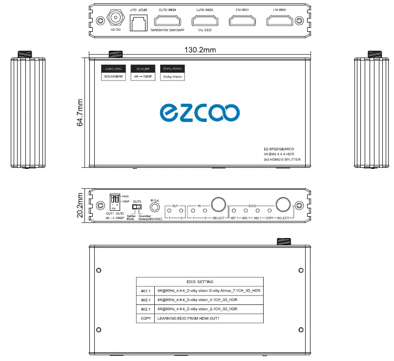 EZCOO-HDMI-2.0-Splitter-Switch Bi-Directional-fig (1)