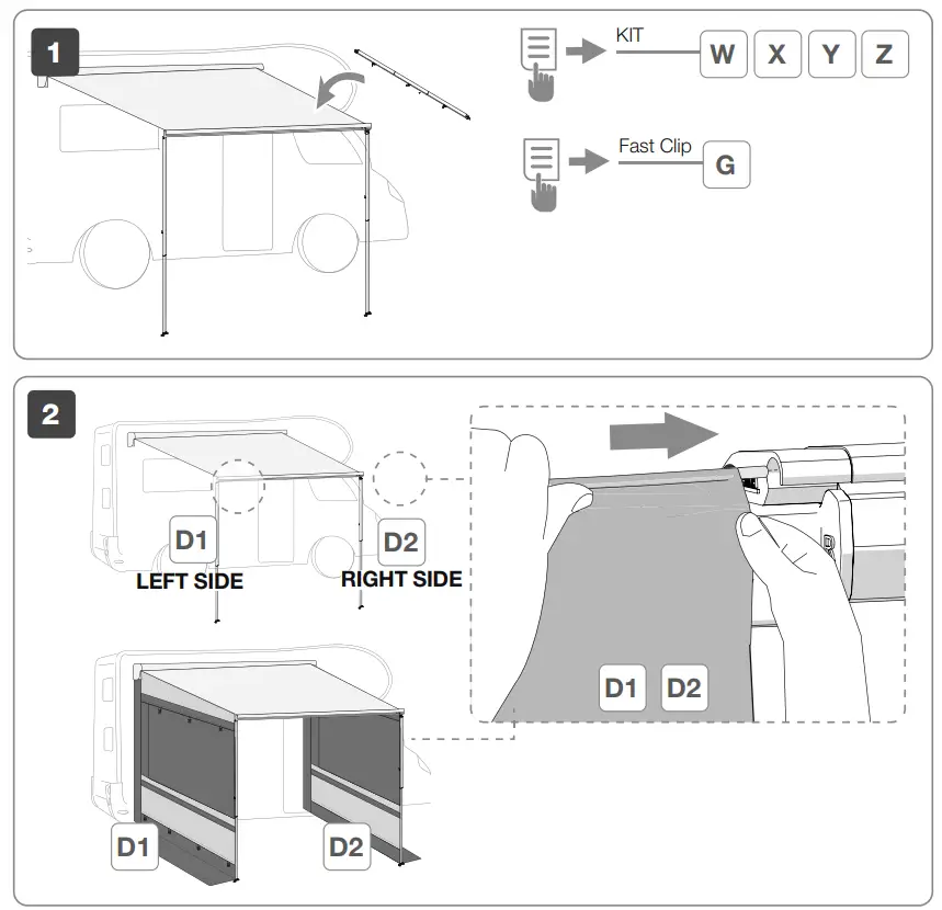 FIAMMA Privacy Room Light Awning Enclosure - fig 1