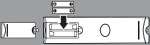 FIG 2 Installing remote control batteries