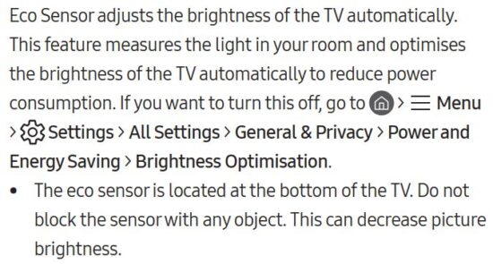 FIG 35 Eco Sensor and screen brightness.JPG