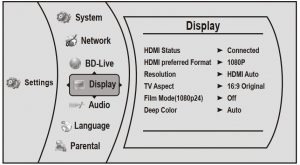 FIG 6 Settings menu
