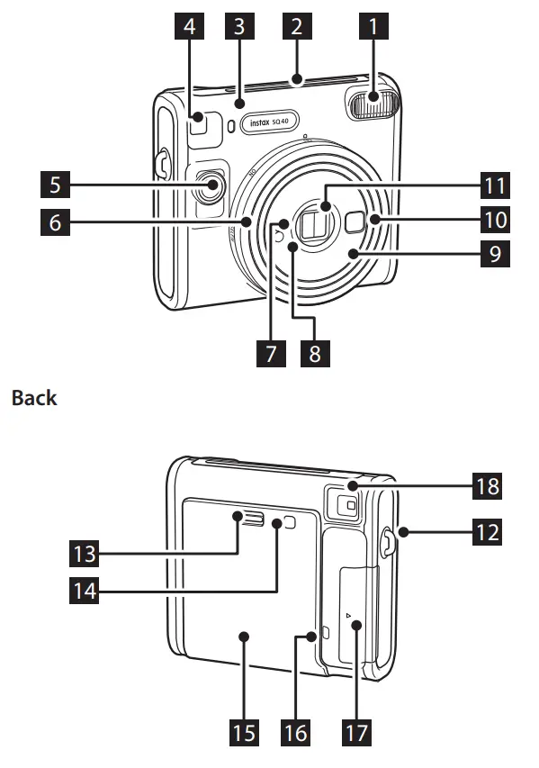 FUJIFILM SQ 40 Instant Camera - Parts 5