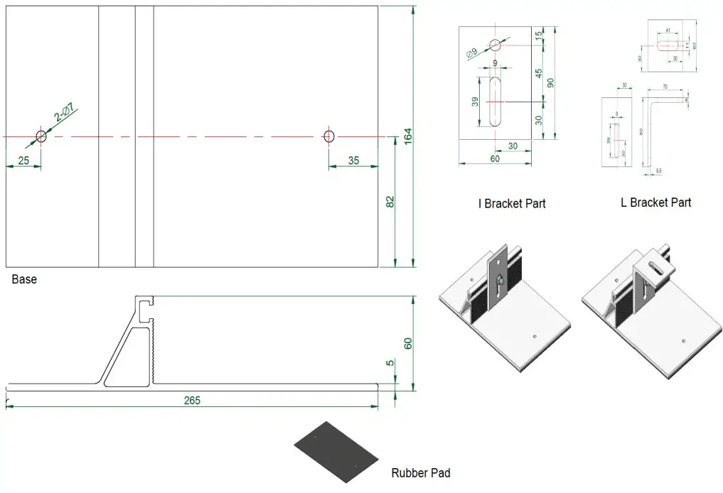 Fastensol F-ROOF Slate Roof Mounting System - DRAWING AND BOM