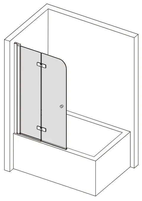 Frameless J28 Foldable Tub Shower Door -