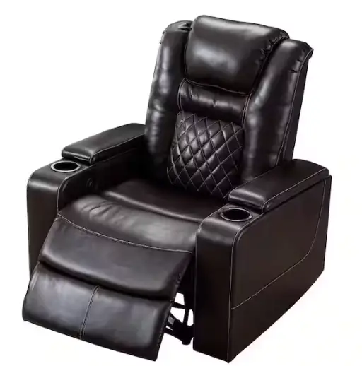 Furniture-of -America-IDF-6081-CH-PM-Lindros-Black-Faux-Leather-Power-Recliner-product-image