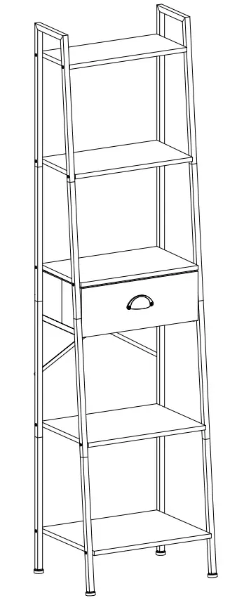 Furologee CTLS-5T-006 Tier Ladder Shelf with Drawer 