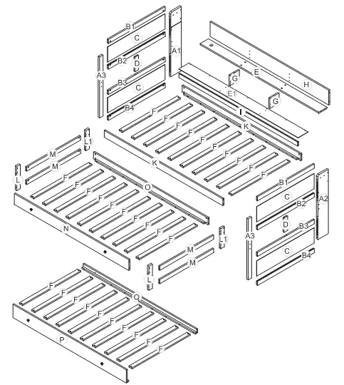 GAZHOME B08B6701 Twin XL Size Bed Frame - Figure