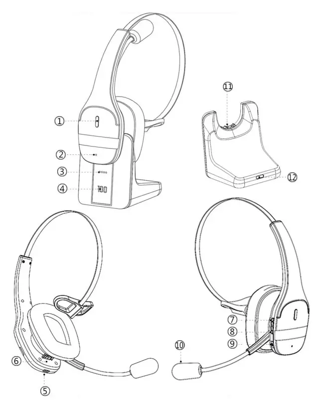GIXXTED-M99-A Wireless-Headset-with-Charging-Base-fig- (5)