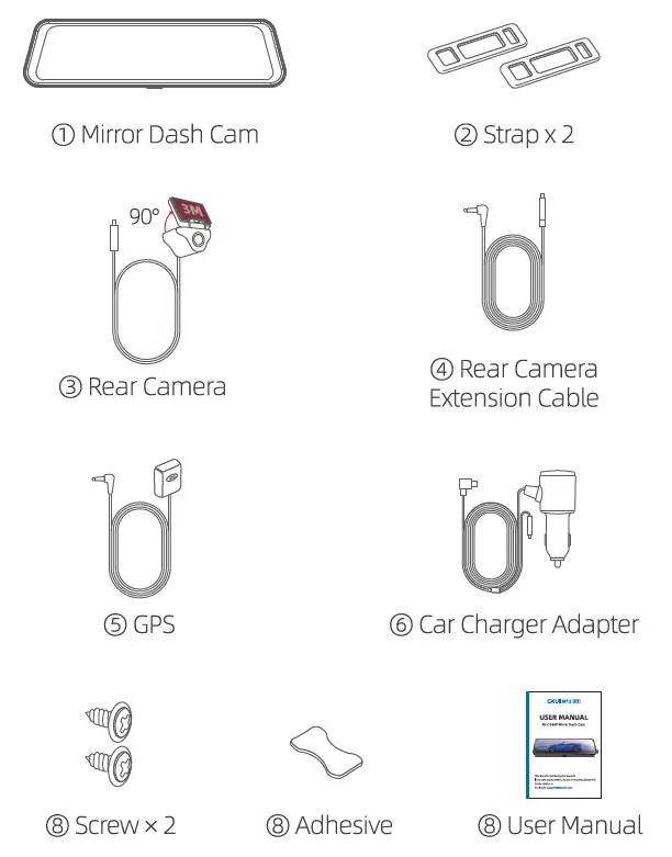 GKU M12 Pro Dash Camera Front 4