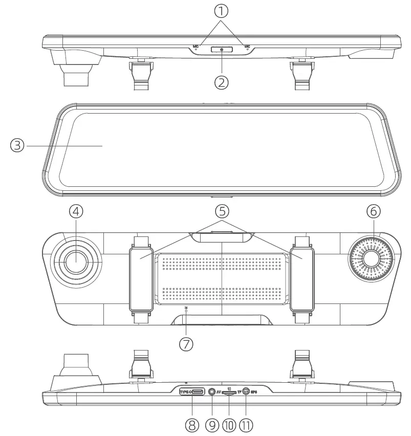 GKU M12 Pro Dash Camera Front 5