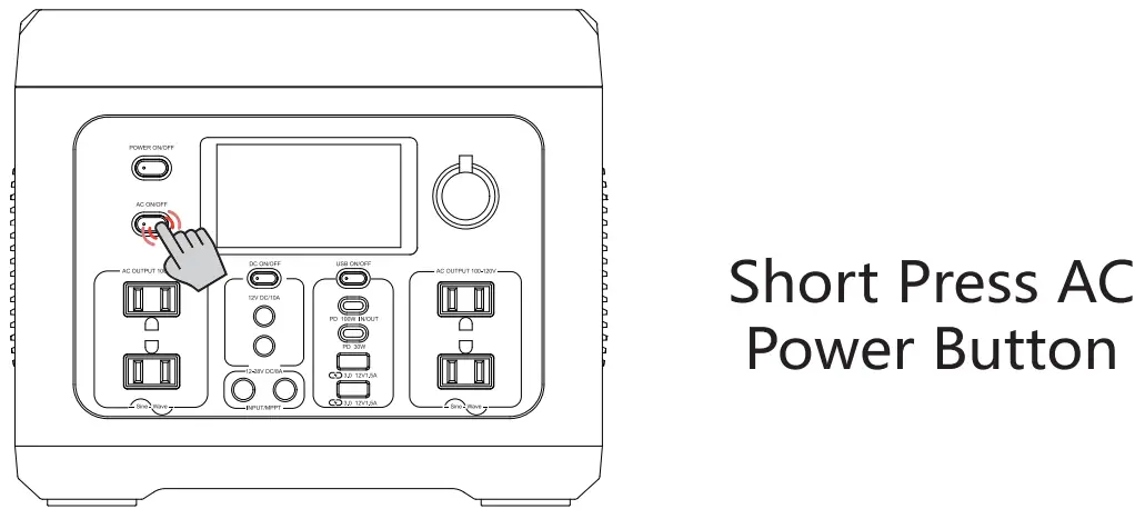 GREEN POWER PS700 Portable Power Station - Power Button 1