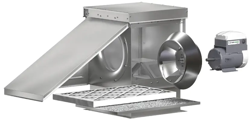 GREENHECK KSQ Untempered Mixed Flow Roof Supply Fan - FEATURES AND BENEFITS