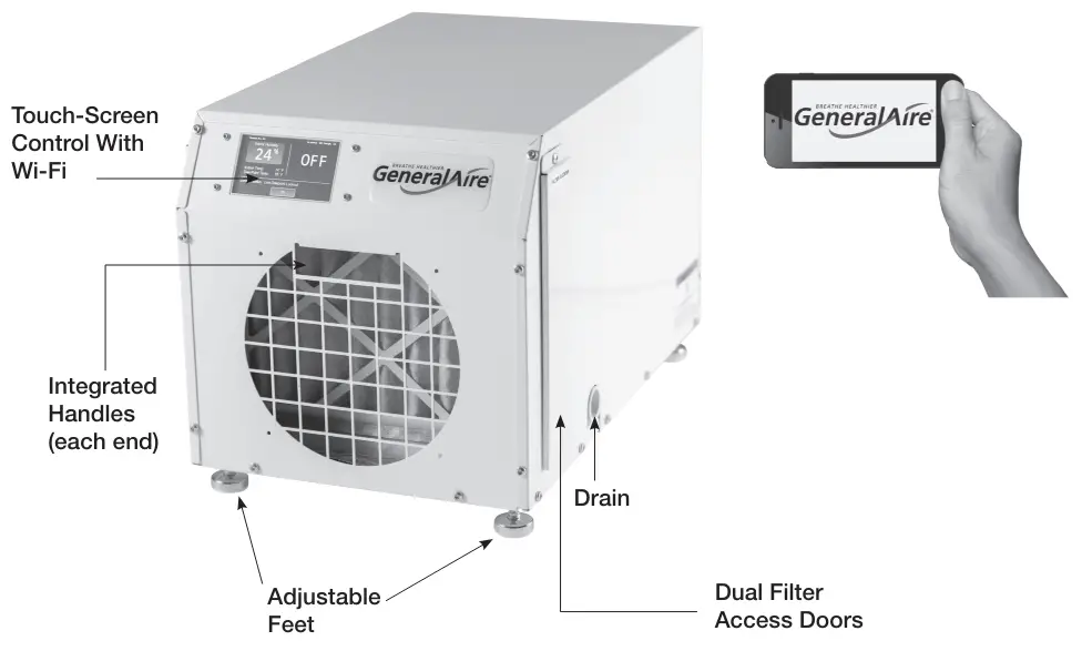 GeneralAire-GFI-5333-Wi-Fi-and-LCD-Touch-Screen-Control-fig-1