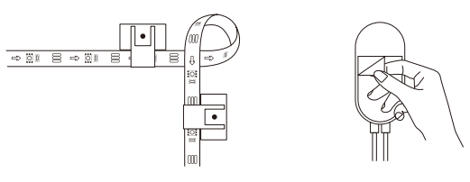 Govee H6138 Color Changing LED Strip Lights - clips