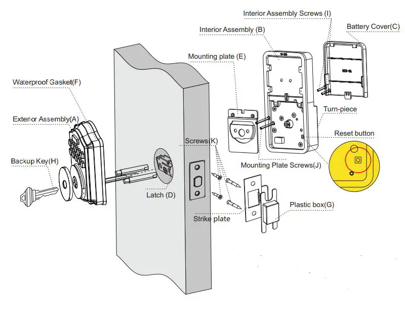 Guarder G10 PRO Fingerprint Front Door Lock Set with Deadbolt-fig-3