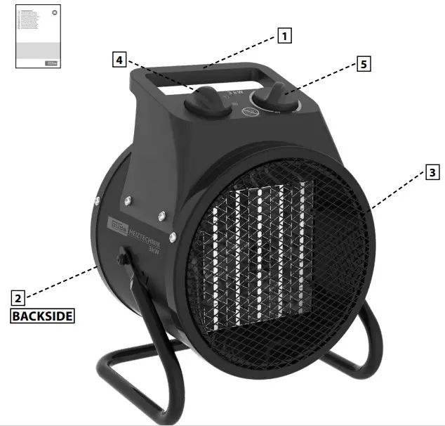Gude GEH 3000 P Electric Heater - DELIVERED