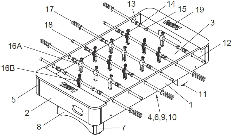 HATHAWAY-BG50360-Crossfire-38-in-Foosball-Table-fig-1