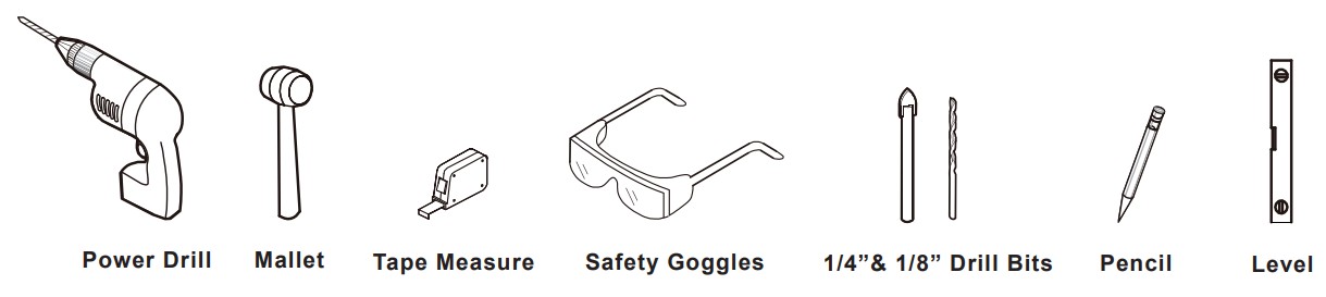 HBEZON BA-0013MC-L 20 Inch Rectangular Iron Small LED Mirror - HARDWARE AND TOOLS