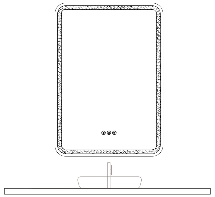 HBEZON BA-0013MC-L 20 Inch Rectangular Iron Small LED Mirror - Step 9