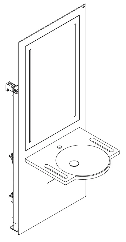 HEWI S50.01.01000 Pre Wall Element for Washbasin 