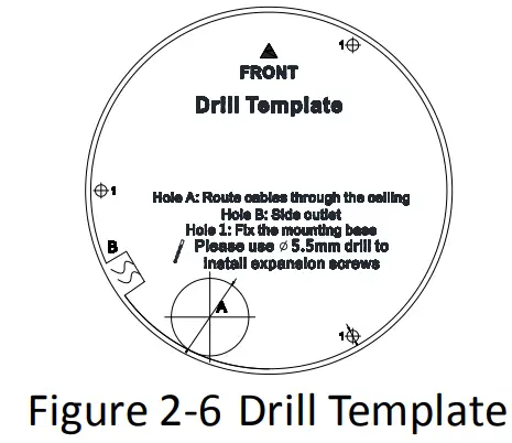 HIKVISION DS-2CE19H0T-AIT3ZF(C) Varifocal Dome and Turret and Bullet Camera - Drill Template