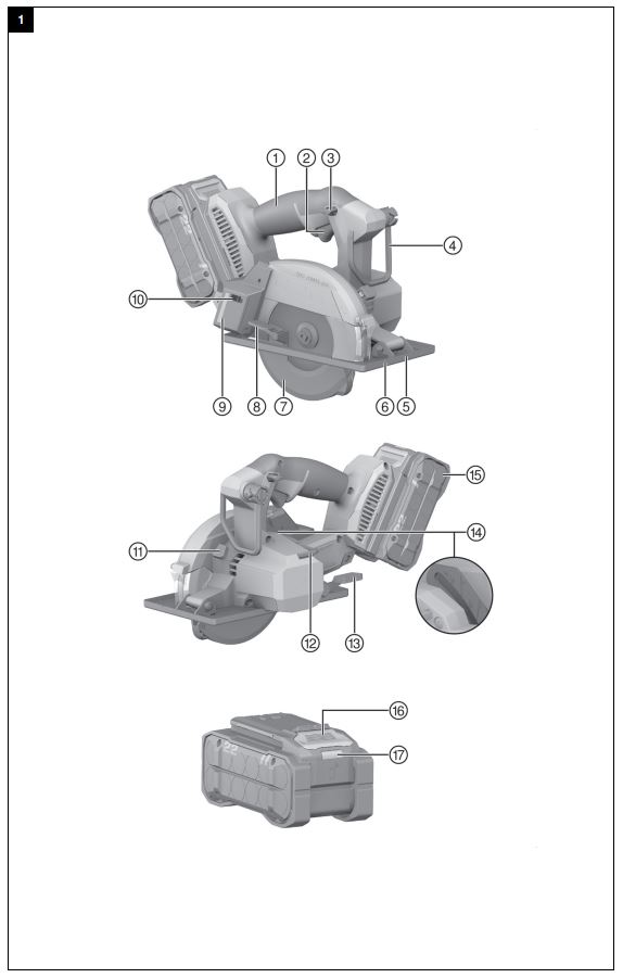 HILTI SC 4MR-22 Cordless Circular Saw Instruction Manual - Fig 1