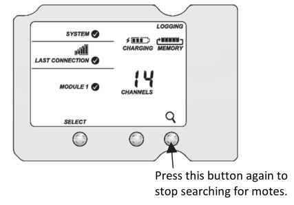 HOBO RXW Water Level Sensor Interface - Press the Search button the magnifying glass)
