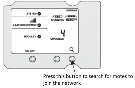 HOBO RXW Water Level Sensor Interface - Press the Search button (the magnifying glass)
